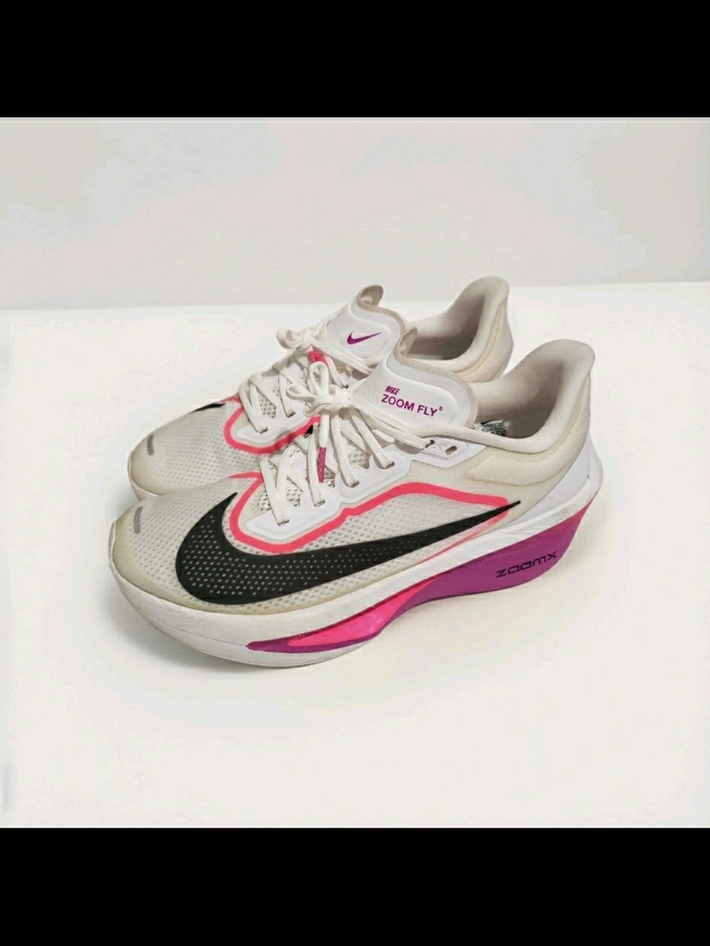 Nike Zoom Fly 6 Women 11.5 Men 10 FN8455-101 White Pink Running Shoes Well Kept